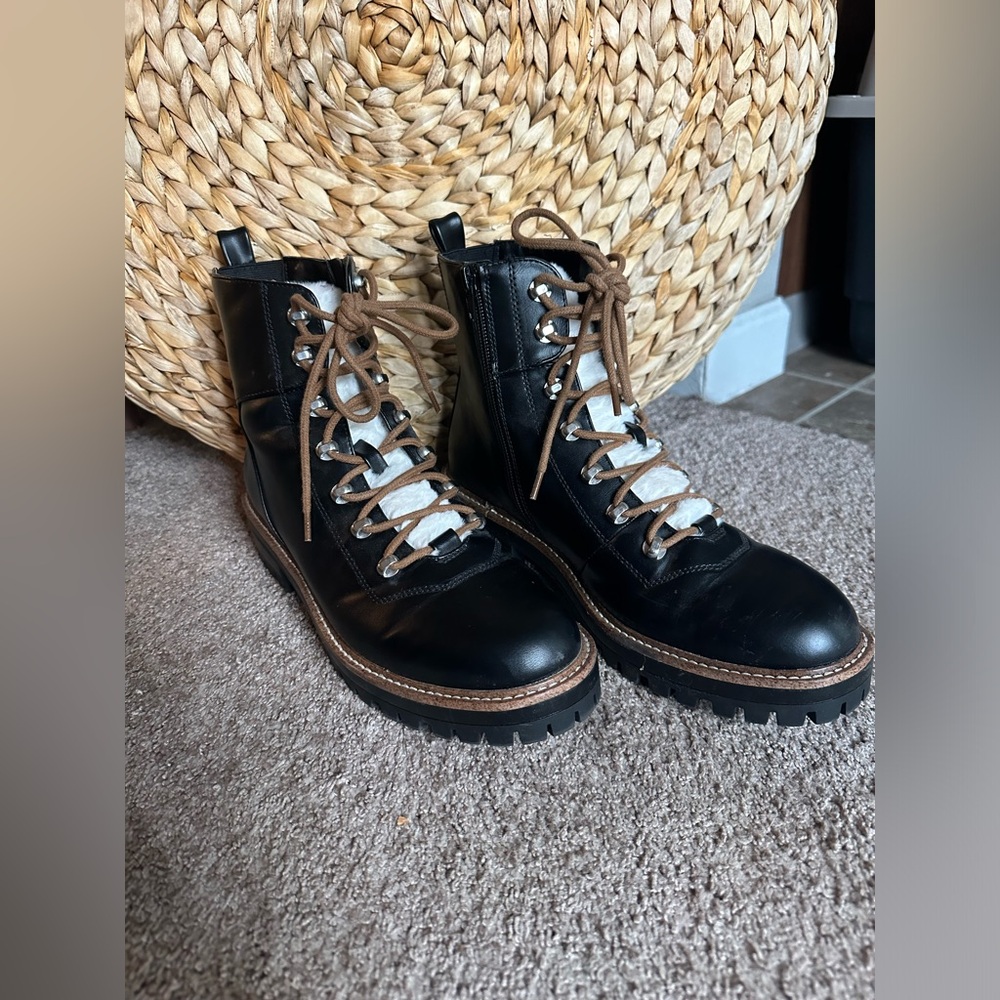 Shearling Combat Boots